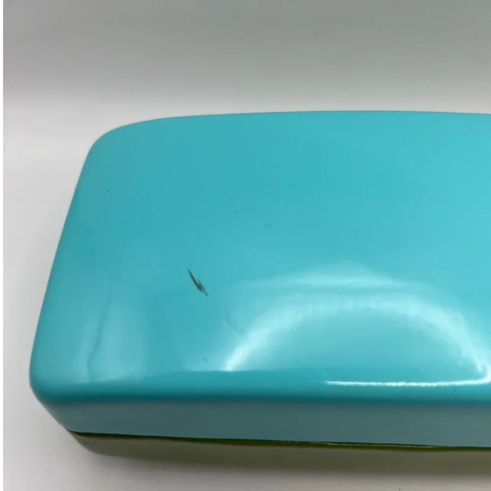 Kate Spade Eyeglass Case Turquoise Green Eye Print Retro Glam Coquette